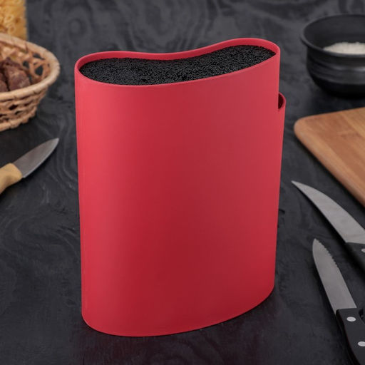 Подставка для ножей и столовых приборов «Нео», 18×11 см, цвет красный