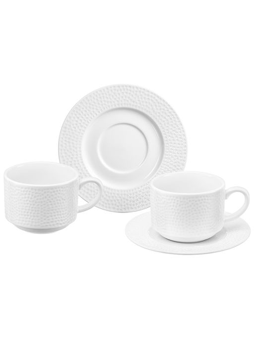 Чайная пара 4 пр. 300 мл 12*9*7 см Белый коралл, фарфор - Elan gallery фото 3