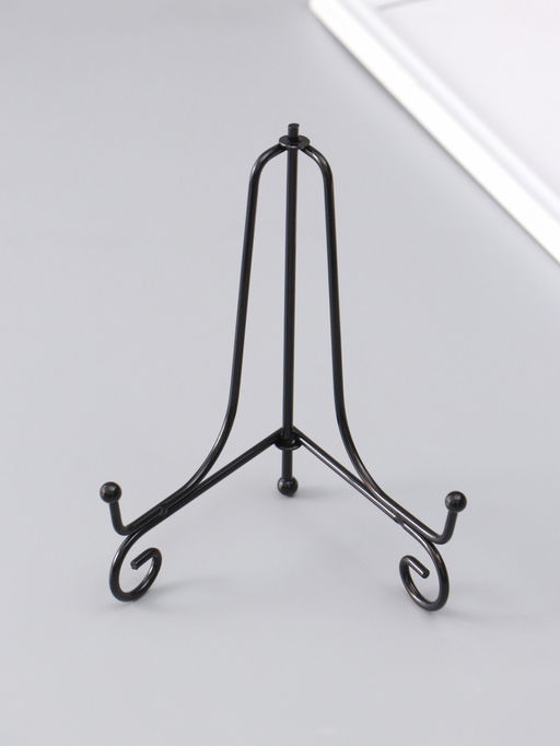 Подставка для тарелки декоративной d=15-18 см «Узорная», металл, 15×9.5 см, чёрная, набор 5 шт.