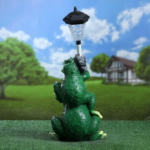 Садовая фигура - фонарь из полистоуна Лягушата с фонарём, h=50 см - Хорошие сувениры фото 5