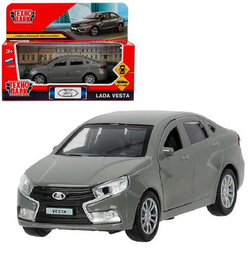 Технопарк. Модель "Лада Vesta" 11,5 см, металл, двери, темно-серый, кор. арт.VESTA-12-DGR