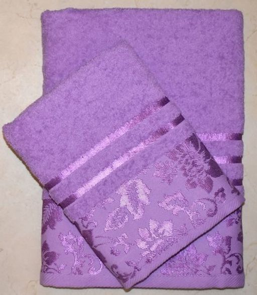Набор махровых полотенец Дуэт-сиреневый 2 шт ( 50*90 см,70*140 см) хлопок 100% - Лен поволжья фото 4