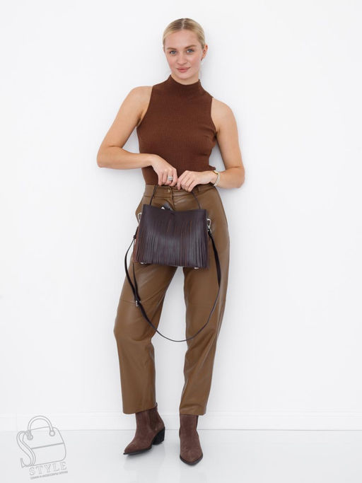 Сумка женская кожаная 2385-1Y coffee Polina&Eiterou  в Новосибирске