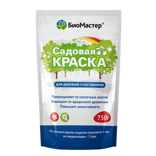 Краска садовая "БиоМастер" 0,75кг (от солн.ожогов, вредителей, повышает зимостойкость)