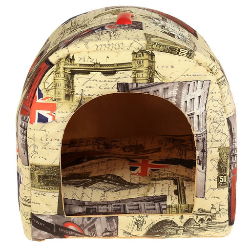 Домик-тоннель с ручкой, 58 х 36 х 36 см, мебельная ткань, микс расцветок - Пижон фото 3