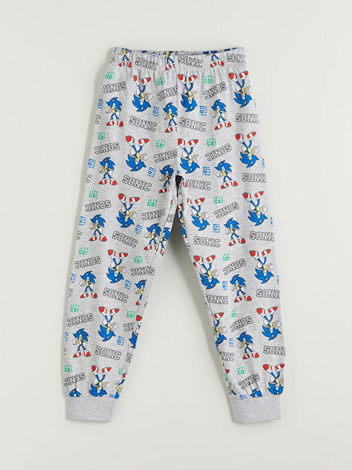 Beli Lastikli Sonic Bask?l? Erkek ?ocuk Pijama Alt