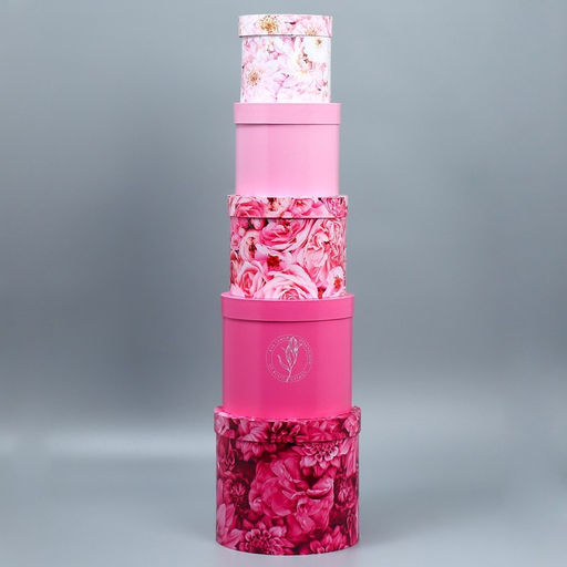 Набор коробок 5 в 1, упаковка подарочная, Цветы, 13?14 ? 19.5?22 см