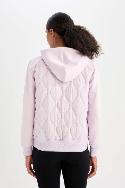 Пальто с капюшоном и двумя карманами на молнии DeFactoFit  фото 9