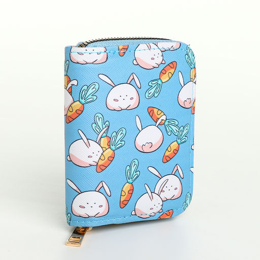 Кошелёк детский «Кролики», на молнии, голубой