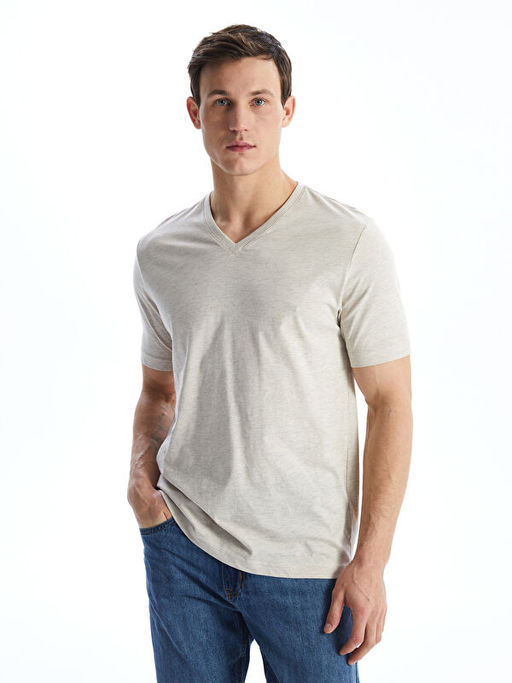 V Yaka K?sa Kollu Penye Erkek Ti??rt