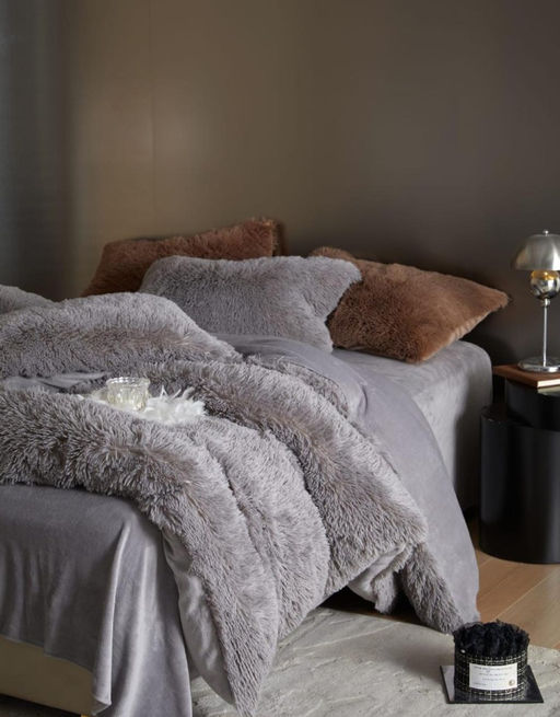 Меховой КПБ Mency Однотонный MMENO004 Евро