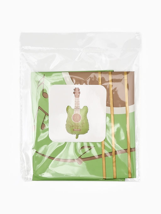 Цена за 3 шт. Воздушный шар фольгированный 35" «Зелёная гитара»