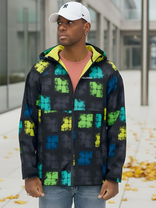 Ветровка спортивная мужская с капюшоном softshell желтого цвета 9563J - Mtforce фото 28