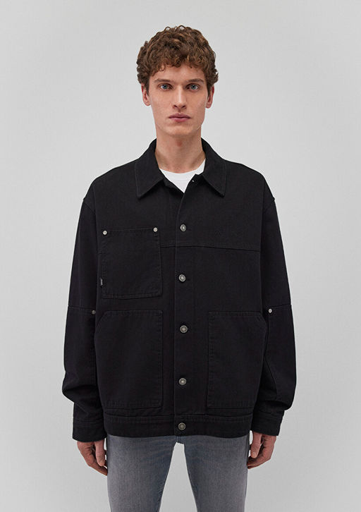 Cep Detayl? Siyah Ceket - Mavi фото 3