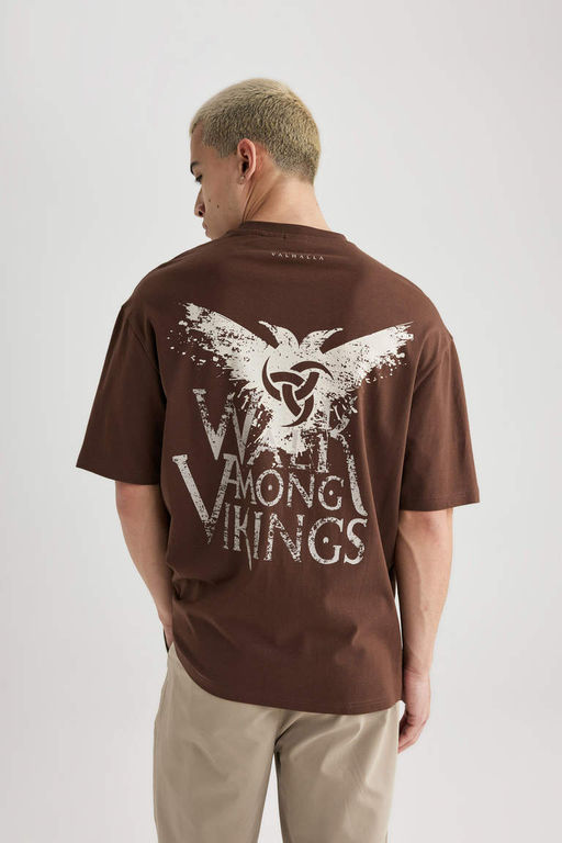 Vikings Valhalla Comfort Regular Fit Rahat Kal?p Bisiklet Yaka K?sa Kollu Tisort - Defacto фото 2