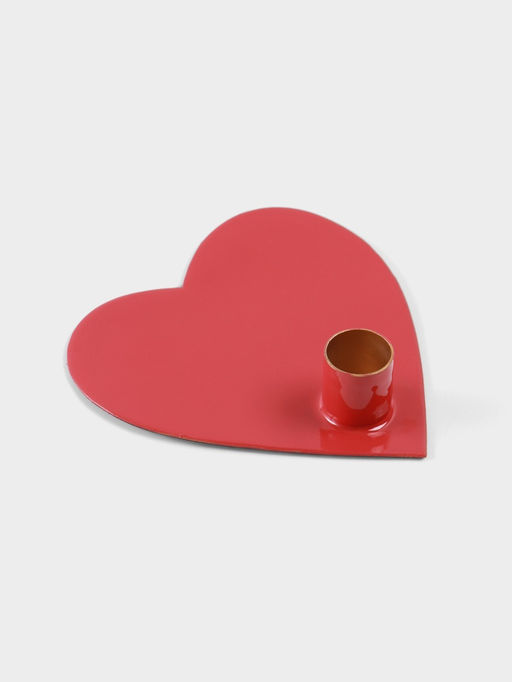 Подсвечник на 1 свечу в форме сердца Love is, 12.5?12.5?3 см, красный