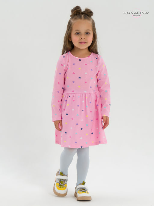 Платье Эля цветные сердечки на розовом - Sovalina фото 22