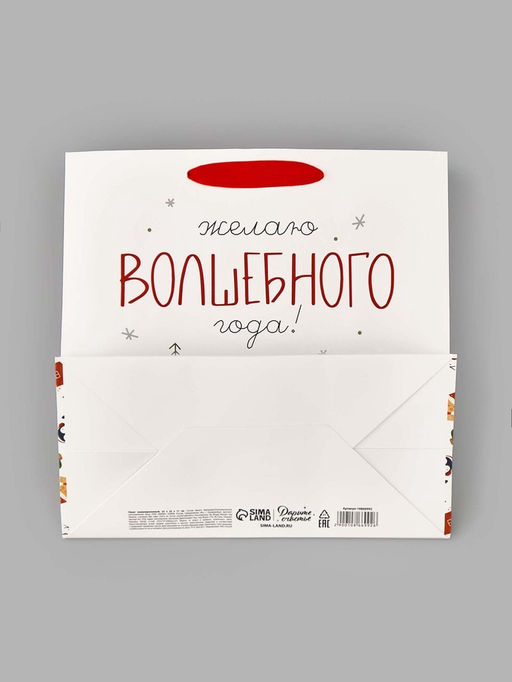 Цена за 2 шт. Пакет подарочный ламинированный новогодний Волшебного года, 22 ? 22 ? 11 см