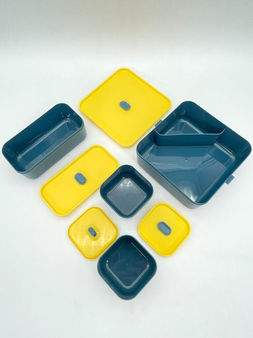 Ланчбокс "Sistem lunch", жёлтый, 2 яруса, 4 отделения (1800 мл)