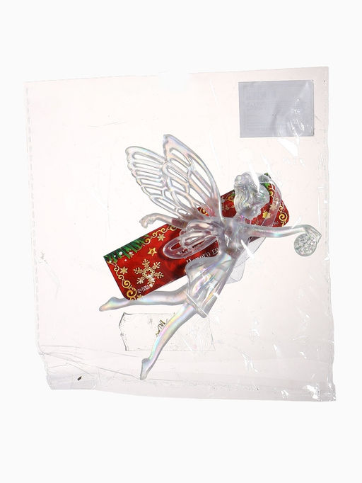 Цена за 2 шт. Ёлочная игрушка Зимнее волшебство. Фея с шариком, 1211.5 см, белый перелив  фото 12