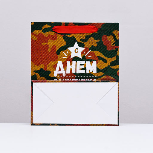 Цена за 2 шт. Пакет подарочный ламинированный вертикальный 23 февраля, 23?27?11.5 см