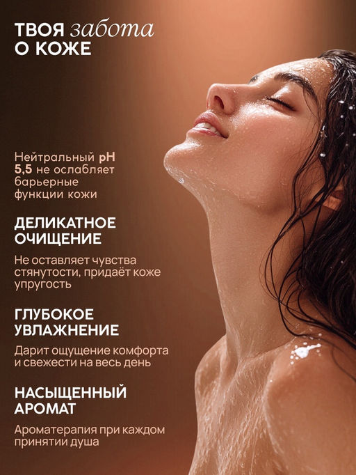 Гель для душа женский, парфюмированный Black pepper, 1000 мл, ULAB - Чистое счастье фото 5