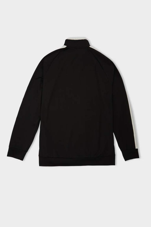 DeFactoFit Стандартный крой, спортивная толстовка с карманами и воротником-стойкой из ткани для подводного плавания с карманами и молнией  фото 3