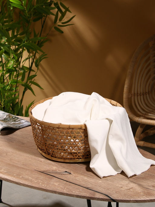 Корзина плетёная «Клоус», 36×36×14 см, бамбук, светлая