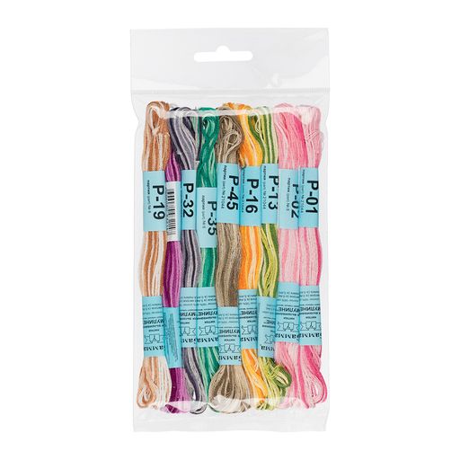 Нитки для вышивания Gamma набор мулине № 11 меланж 100% хлопок 9 цв. x 8 м