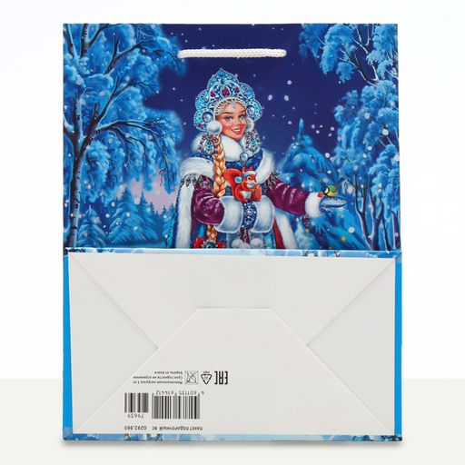 Пакет подарочный новогодний ламинированный «Снегурочка», 18×22.3×10 см