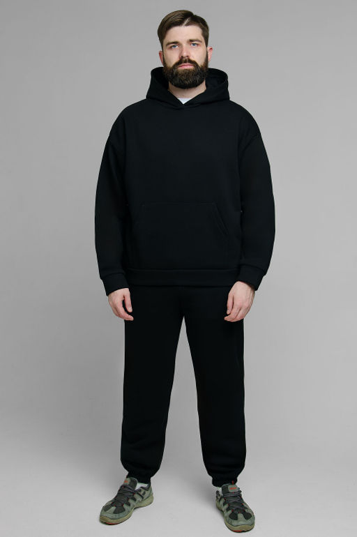 Арт. 69104 Костюм с брюками мужской с начесом 50-56 (4 шт) Цвет:Чёрный