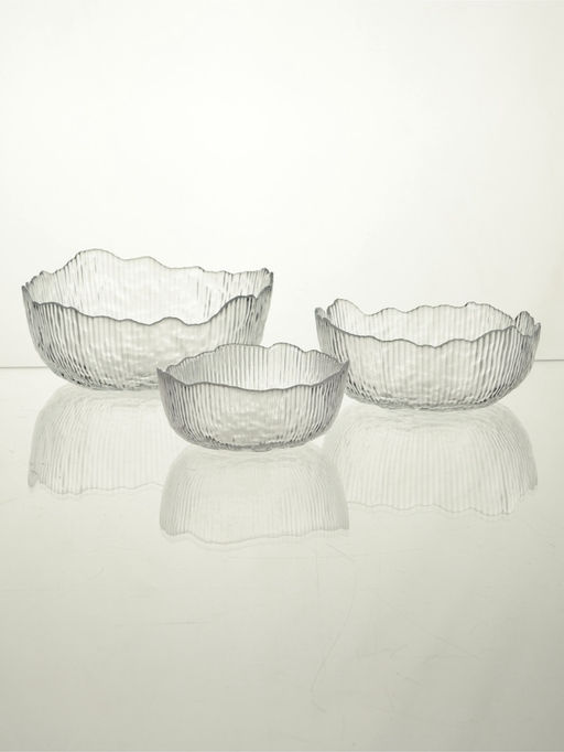 Набор салатников "Вулкан.Грани" 20х9 см, прозрачные