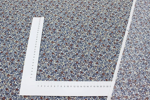 Импорт. хлопок Цветочная капель цв.синий, ш.1.45м, хлопок-100%, 100гр/м.кв - Купава фото 3