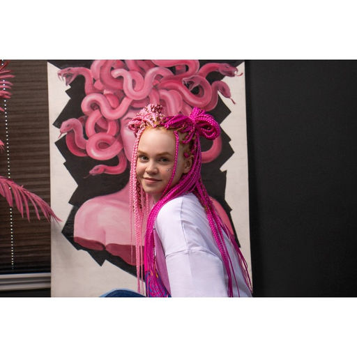 SIM-BRAIDS Афрокосы, 60 см, 18 прядей (CE), цвет русый/красный/молочный(#FR-23) - Queen fair фото 4