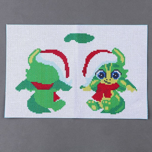 Вышивка крестиком. Игрушка Дракоша в шарфике