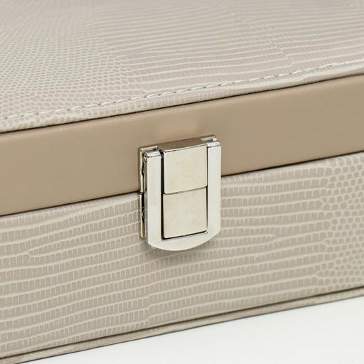 Шкатулка кожзам под часы 1 деление и бижутерию Рептилия серая комбинированная 7х14х20 см - Simaland фото 4