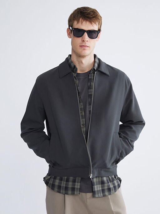 Standart Kal?p G?mlek Yaka Erkek Ceket