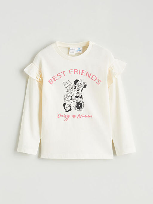 Minnie Mouse ve Daisy Duck Bask?l? K?z Bebek Ti??rt