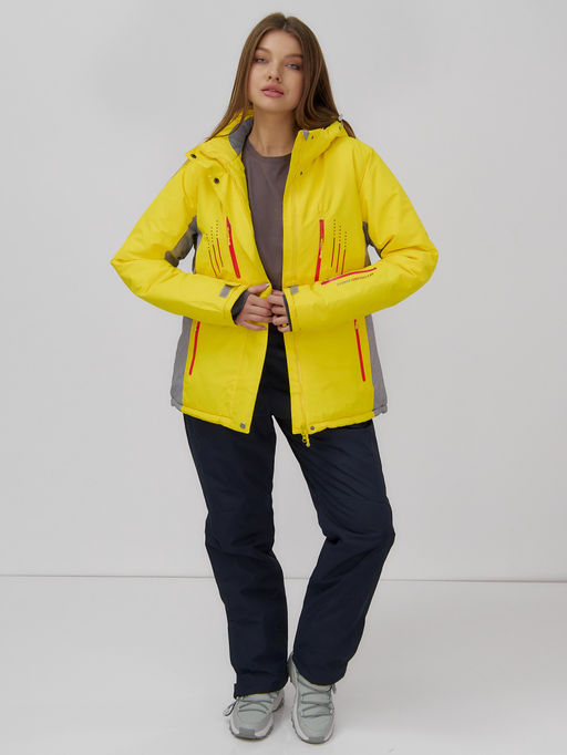 Горнолыжный костюм женский зимний желтого цвета 02802J - Mtforce фото 8