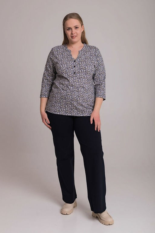 Футболка М324146сб синий/бежевый - Елена фото 2