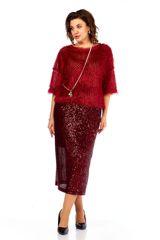 Костюм Olga Style Л413 темно-красный