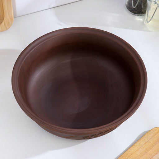 Тарелка глубокая «Колос», 700 мл., 6×18 см, красная глина