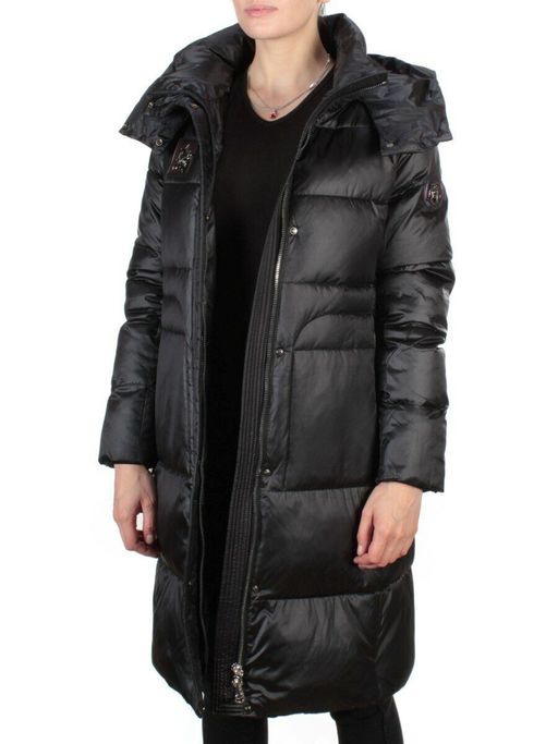 9110 BLACK Пальто зимнее женское FLOWERROVE (200 гр. холлофайбера) - Fashion фото 7