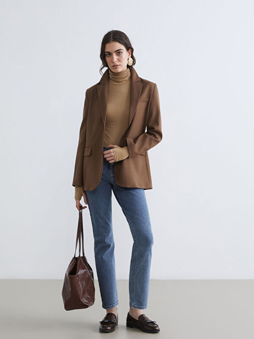 Y?ksek Bel Slim Fit Kad?n Jean Pantolon