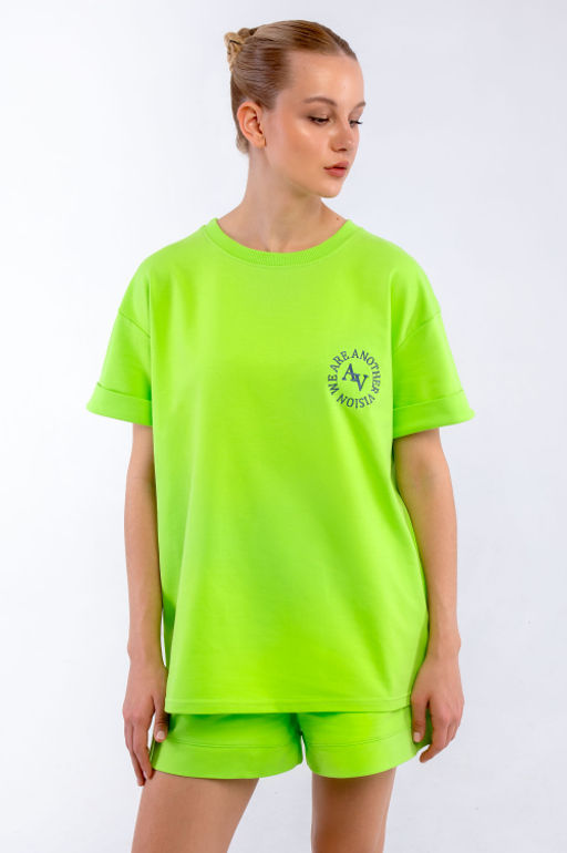 Арт. 2370 Костюм женский с шортами 42-48 (4 шт) Цвет:салатовый - Калинка фото 8