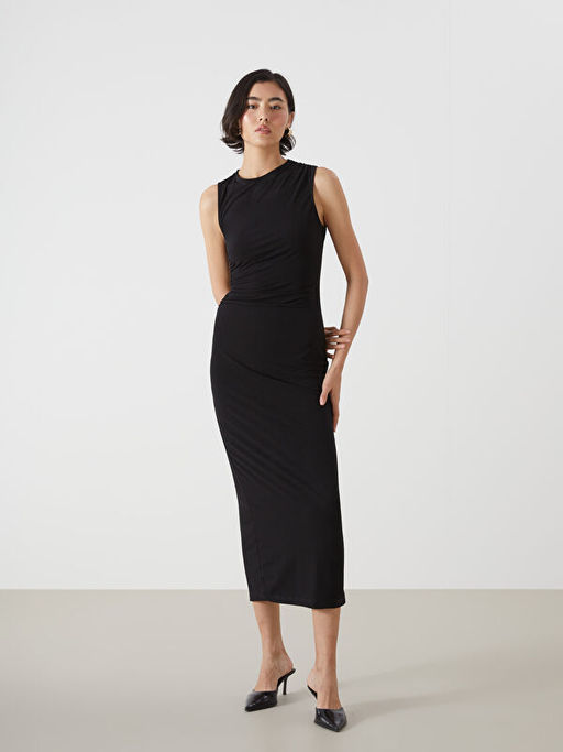 Bisiklet Yaka Elbise