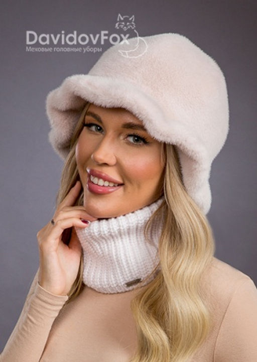 шапка Шляпка экомех волна зефир - Davidovfox фото 3