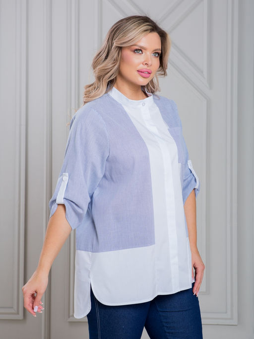 Блузка 1472 в стиле колорблок - Novita фото 4