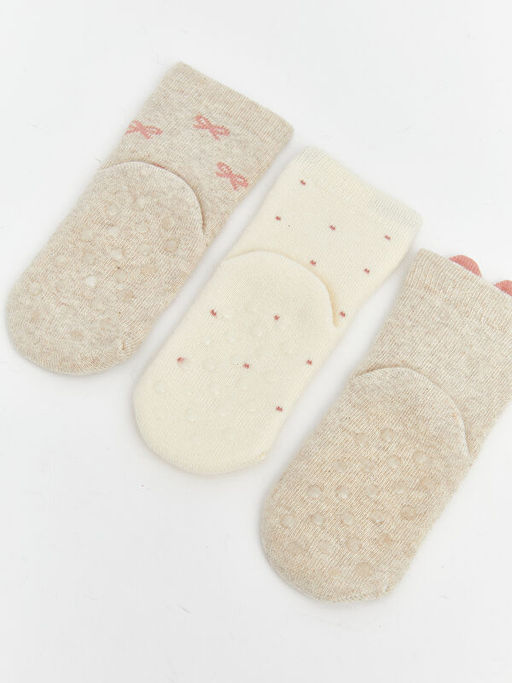 Desenli K?z Bebek Soket ?orap 3l?