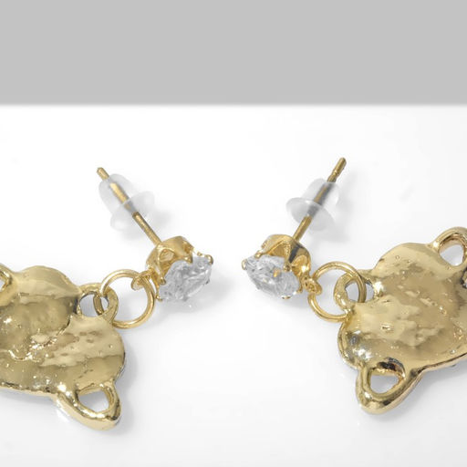 Серьги со стразами Сердце планета, цвет белый в золоте - Queen fair фото 2